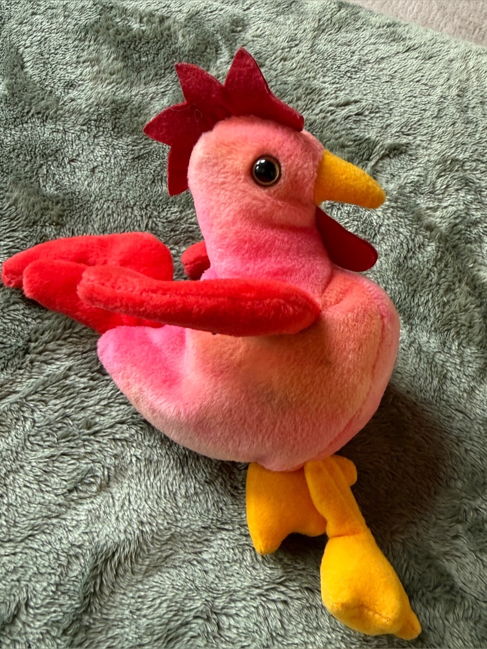 VINTAGE TY BEANIE BABY STRUT ROOSTER PVC PELLETS
